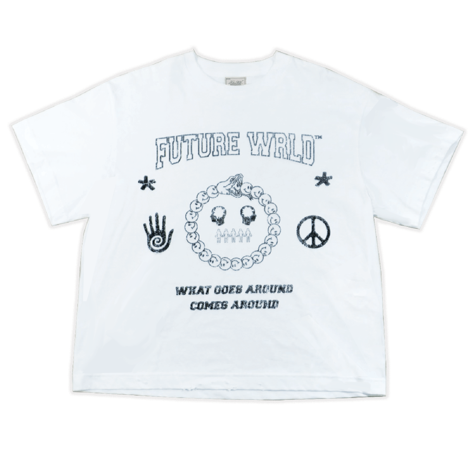 Cropped Oversized "Trash" T-Shirt - What Goes Around Comes Around
